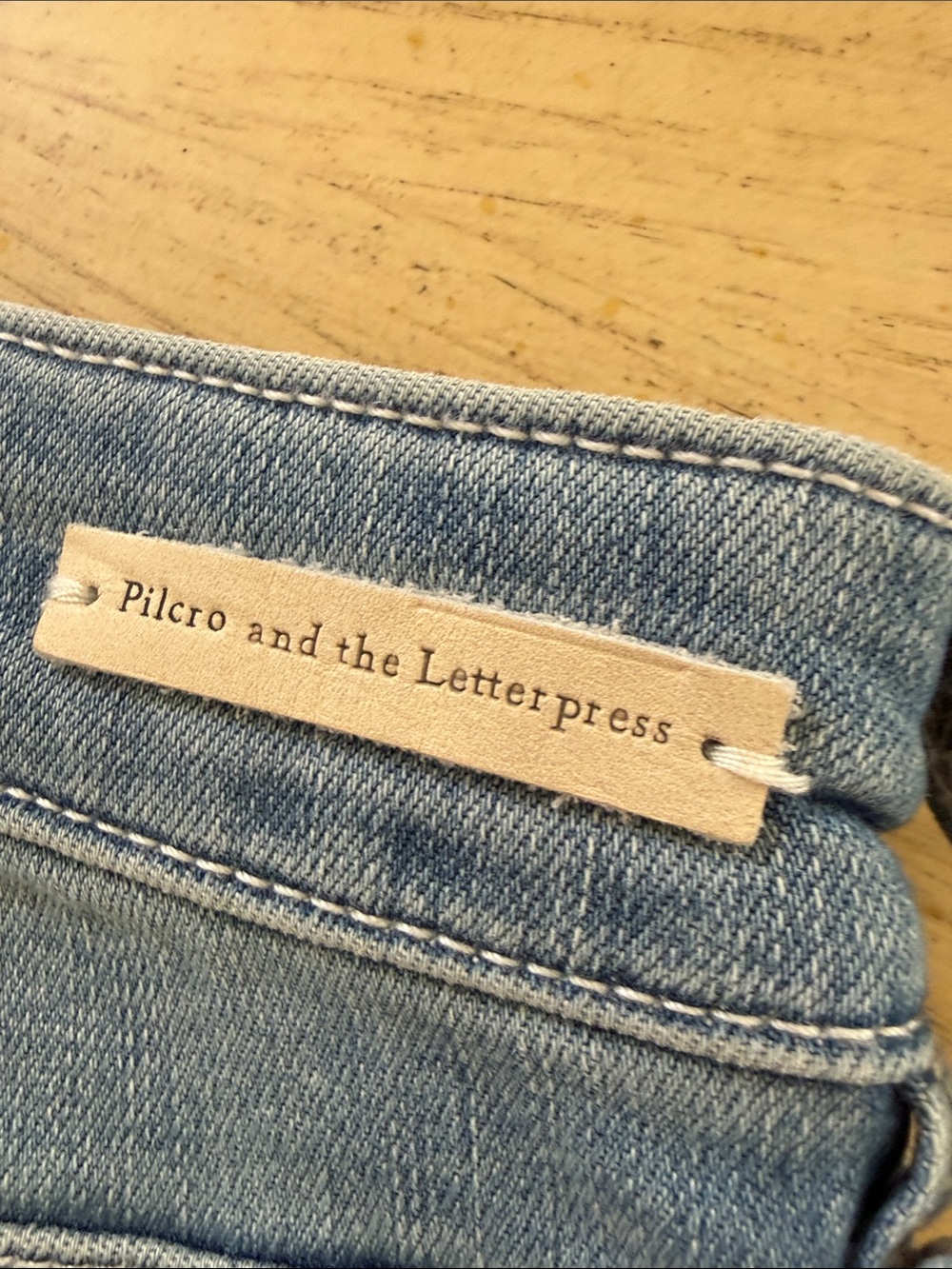 Pilcro and the Letterpress Mid-Blue Cropped Jeans with Floral Embroidery - Picture 6 of 9